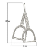 14k White Gold Solid Horse Step Up Stirrup Horse Pendant 1.1 grams - White