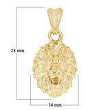 10k Yellow Gold 3D Lion Head Charm Pendant 1.1" 3.5 grams