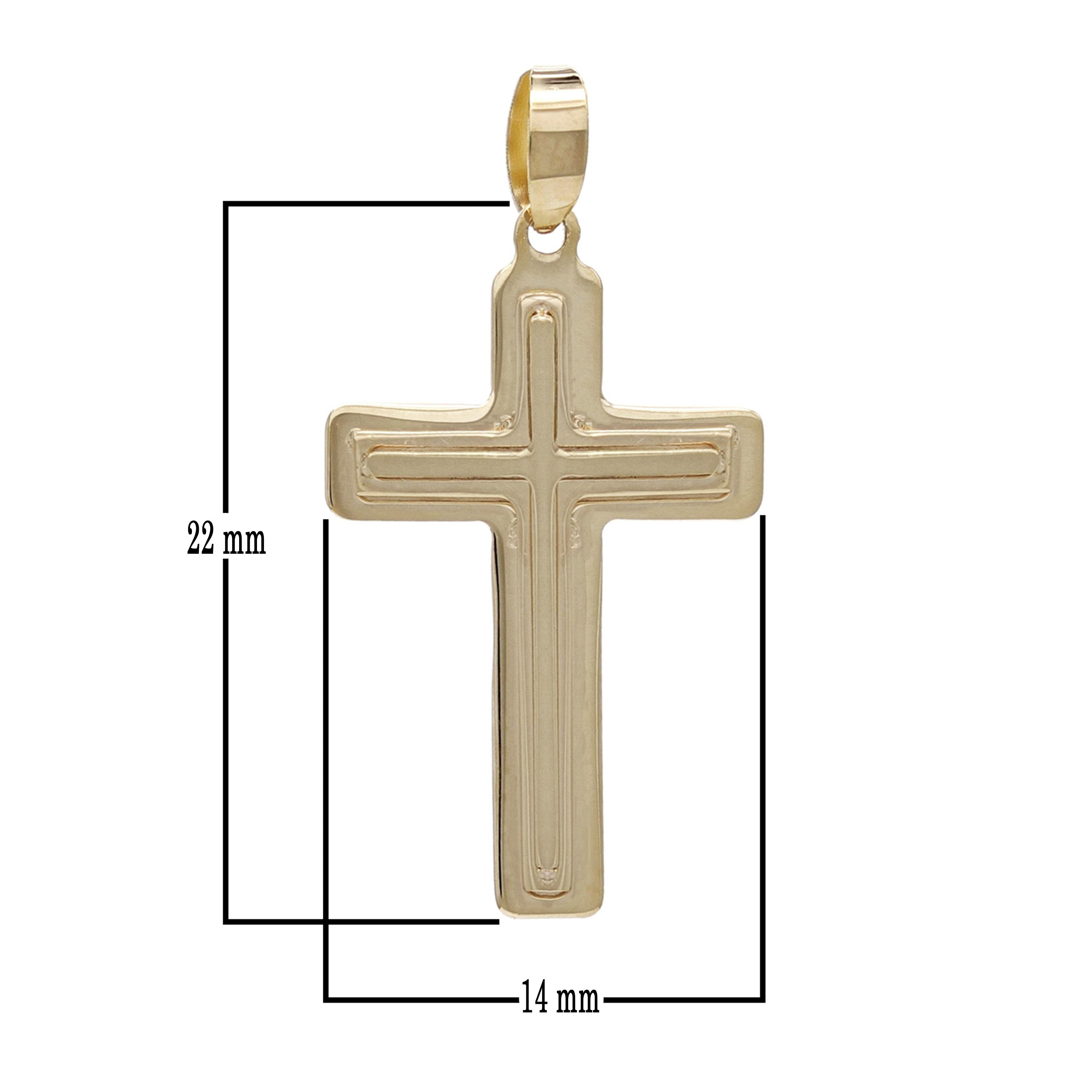 14k Yellow Gold Traditional Cross Religious Charm Pendant 1.4 grams