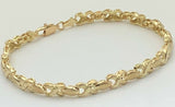 14k Yellow Gold Hugs & Kisses XOXO Link Bracelet 7.25" 5.3mm 9 grams