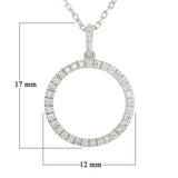 14k White Gold Diamond Eternity Pendant  Necklace 18" - White