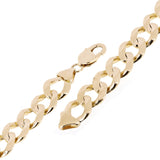Men's 10k Yellow Gold Solid Flat Cuban Link Chain Bracelet 7" 12.5mm 31.2 grams - Yellow,7"