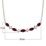 14k White Gold Diamond and Ruby Necklace 18" - Ruby