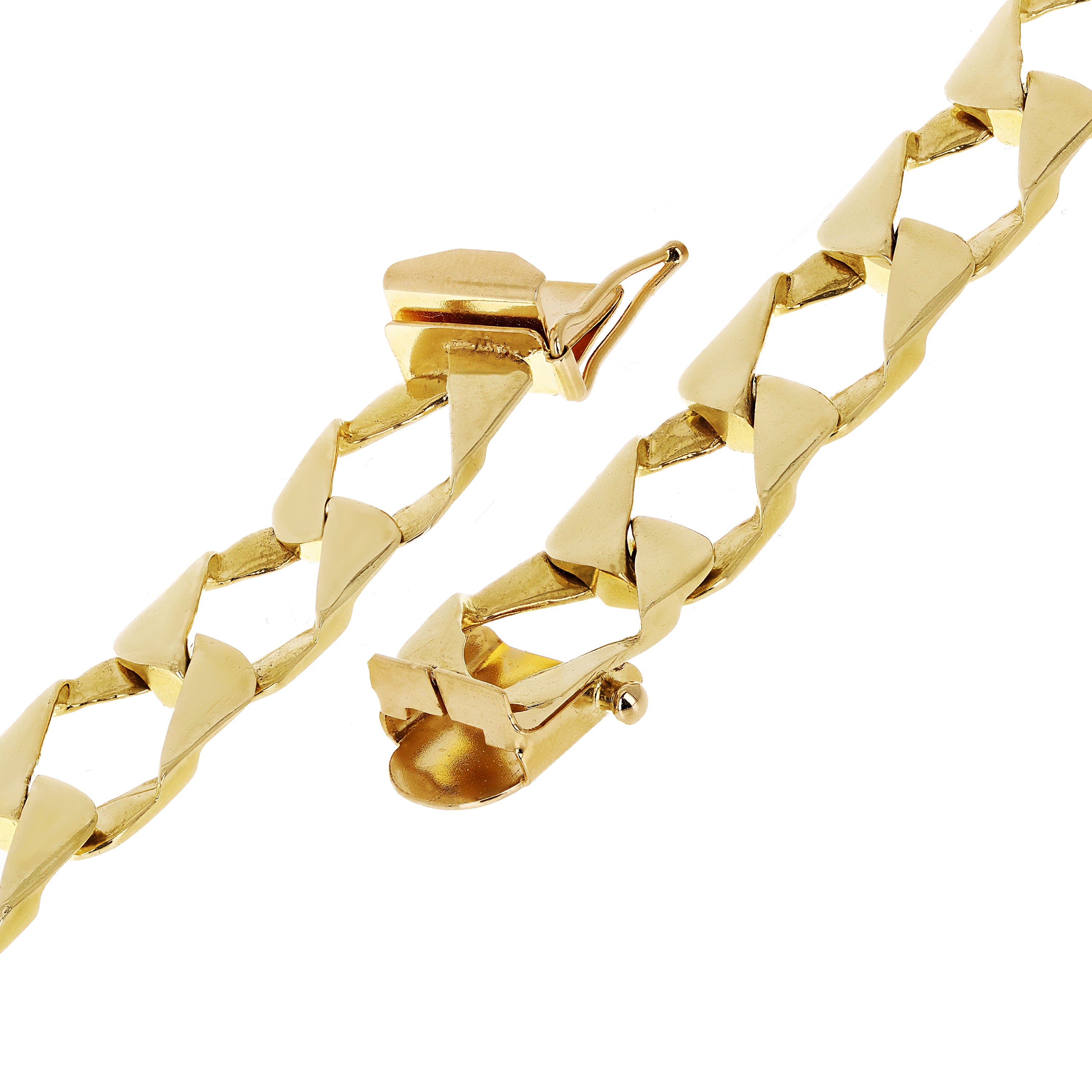 10k Yellow Gold Cuban Chain Link Bracelet 7" 11.5 mm 16.5 grams - 7"