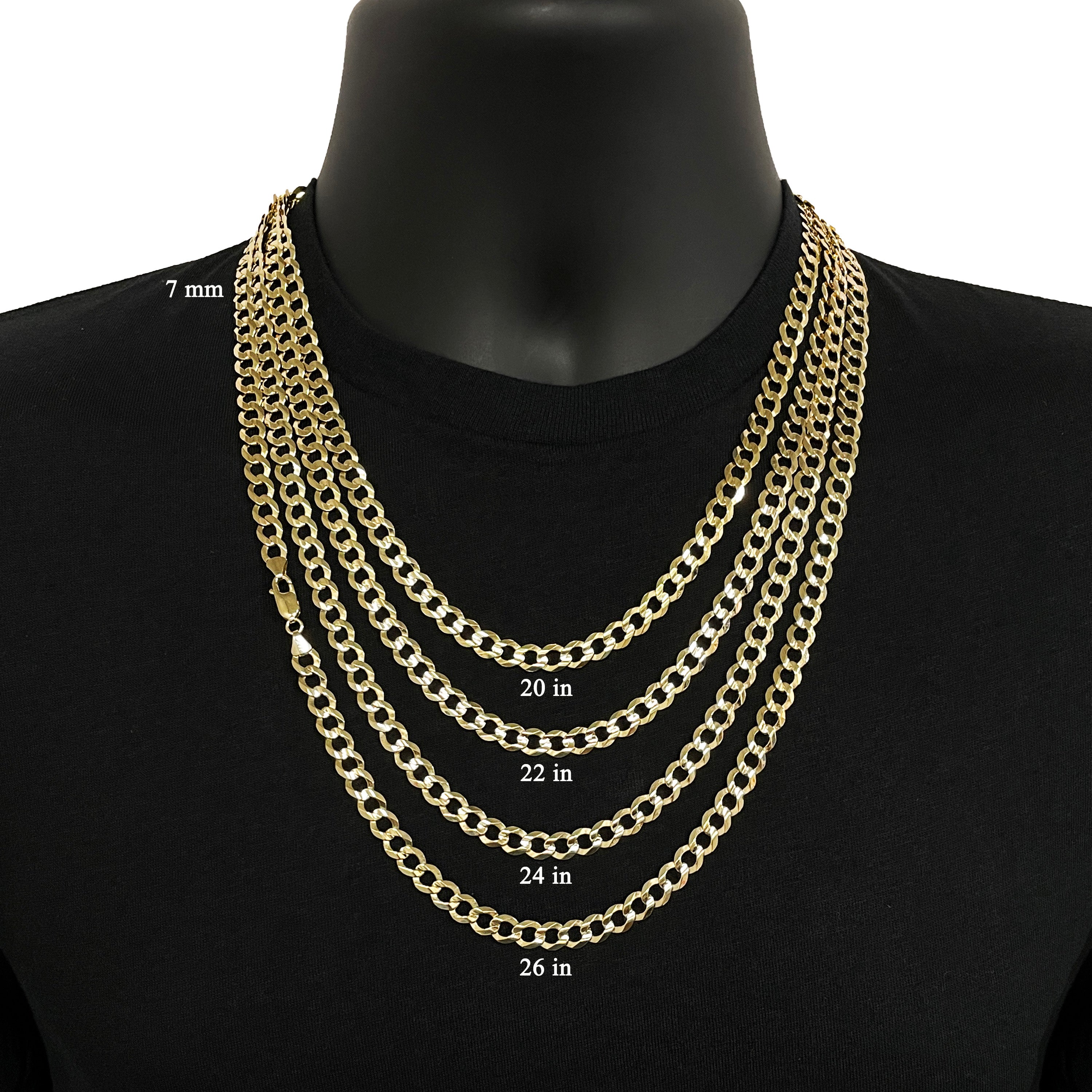 Italian 14k Yellow Gold Solid Curb Link Chain Necklace 7mm 20" 21.1 grams - 20" 21.1 grams
