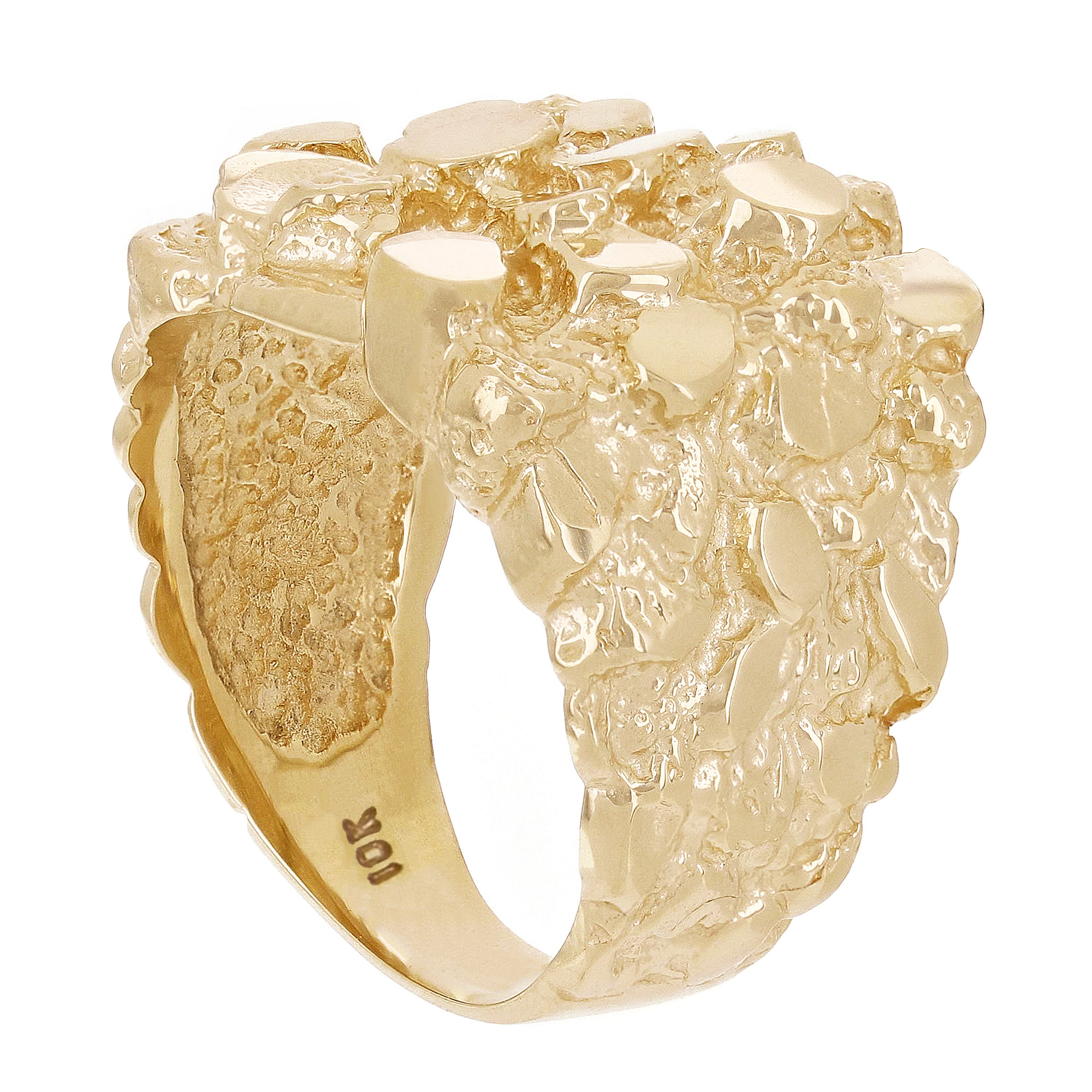 Men's 10k Yellow Gold Solid Chunky Nugget Ring Size 7.5    18.3mm 11.3 grams - Ring Size 7.5 11.3 grams
