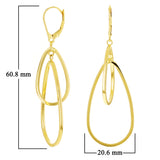 Italian 14k Yellow Gold Polished Tear Drop Dangle Earrings 2.4" 3.1 grams