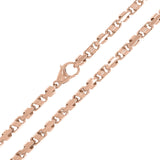 14k Rose Gold Handmade Fashion Link Necklace 26" 4.5mm 46 grams - Rose,26"