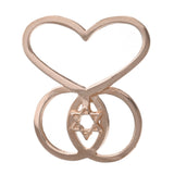 14k Rose Gold Heart Infinity Star of David Charm Pendant 2.2grams - Rose