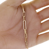 Italian 14k Yellow Gold Paper Clip Link & Rolo Chain Bracelet 7.5" 5.8mm 5 grams