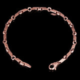 14k Rose Gold Solid Handmade Fancy Link Bracelet 7" 5mm 12.4 grams - Rose,7" 12.4 grams