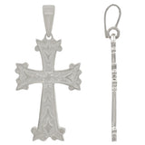 14k White Gold Khachkar Armenian Cross Charm Pendant 4.6 grams - White