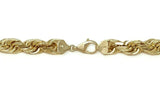 14k Yellow Gold Solid Twisted Diamond Cut Rope Chain Necklace 30" 12mm 310.9g