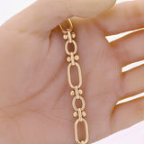 Italian 14k Yellow Gold Ball Bead Oval Paper Clip Chain Bracelet 8.25" 9.8 grams