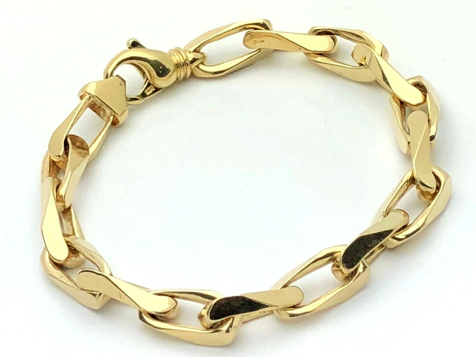 14k Yellow Gold Handmade Fashion Link Bracelet 9" 8.6mm 49 grams