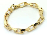 14k Yellow Gold Handmade Fashion Link Bracelet 9" 8.6mm 49 grams