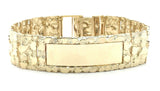 Men's 14k Yellow Gold Nugget ID Bracelet 8.25" 18.75mm 58.7 grams