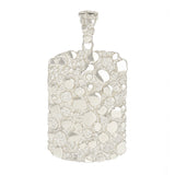 10k White Gold Solid Big Rectangle Nugget Pendant 2" 11.8 grams - White