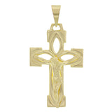 14k Yellow Gold Jesus Crucifix Cross Religious Charm Pendant 5.2 grams - Yellow
