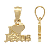 14k Yellow Gold I Love Jesus Charm Pendant 1.5 grams - Yellow