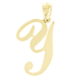 14k Yellow Gold Initial Letter Y Alphabet Charm Pendant - Letter Y,Yellow