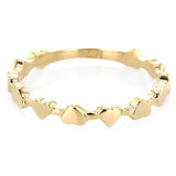 14k Yellow Gold Heart Ring Band Size 5 - Yellow,Ring Size 5