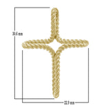 14k Yellow Gold Religious Twisted Rope Cross Pendant - Yellow,Twisted Rope