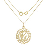 14k Yellow Gold Zodiac Sign Scorpio Pendant Necklace 18" - Scorpio,Yellow