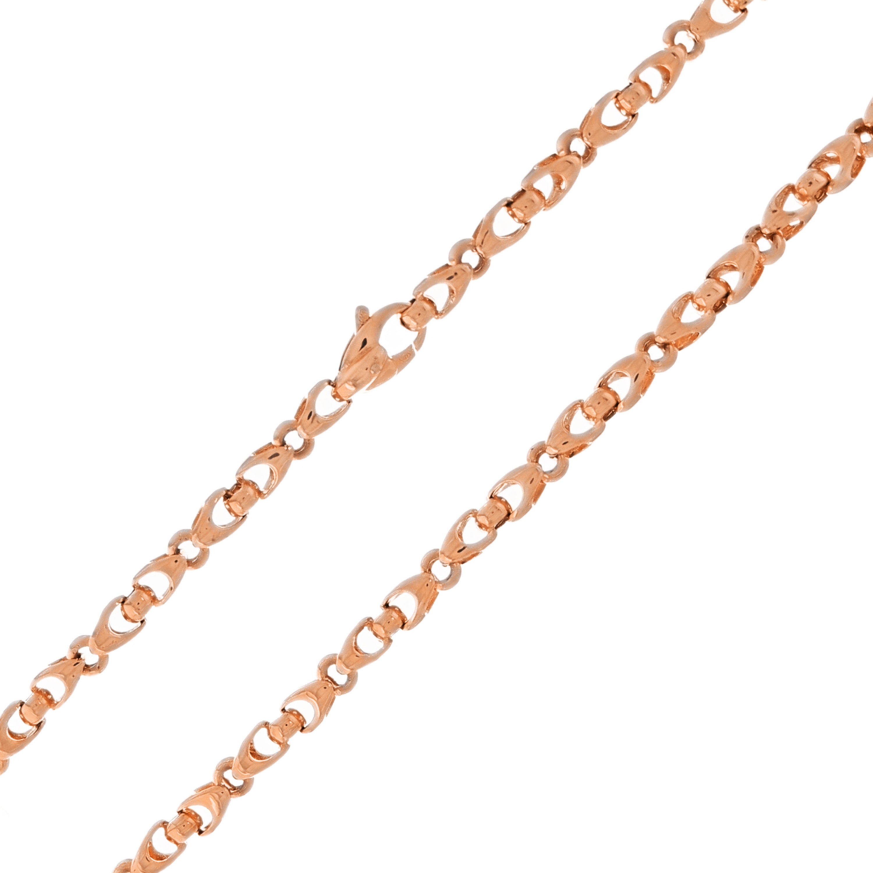 14k Rose Gold Handmade Fashion Link Necklace 28" 6.56mm 86.5grams - Rose,28"