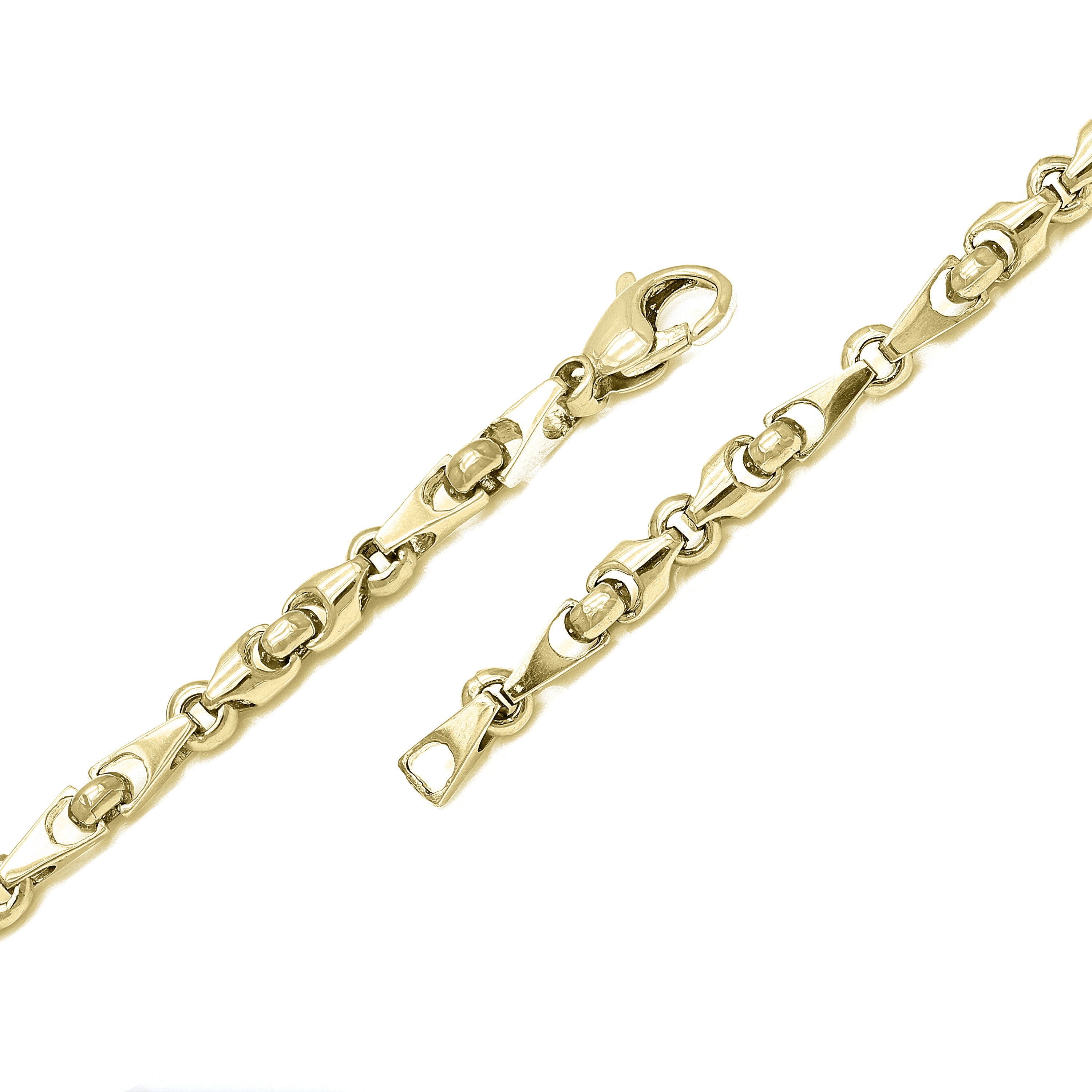 10k Yellow Gold Solid Handmade Fashion Link Bracelet 7" 5mm 14.5 grams - Yellow,7" 14.5 grams