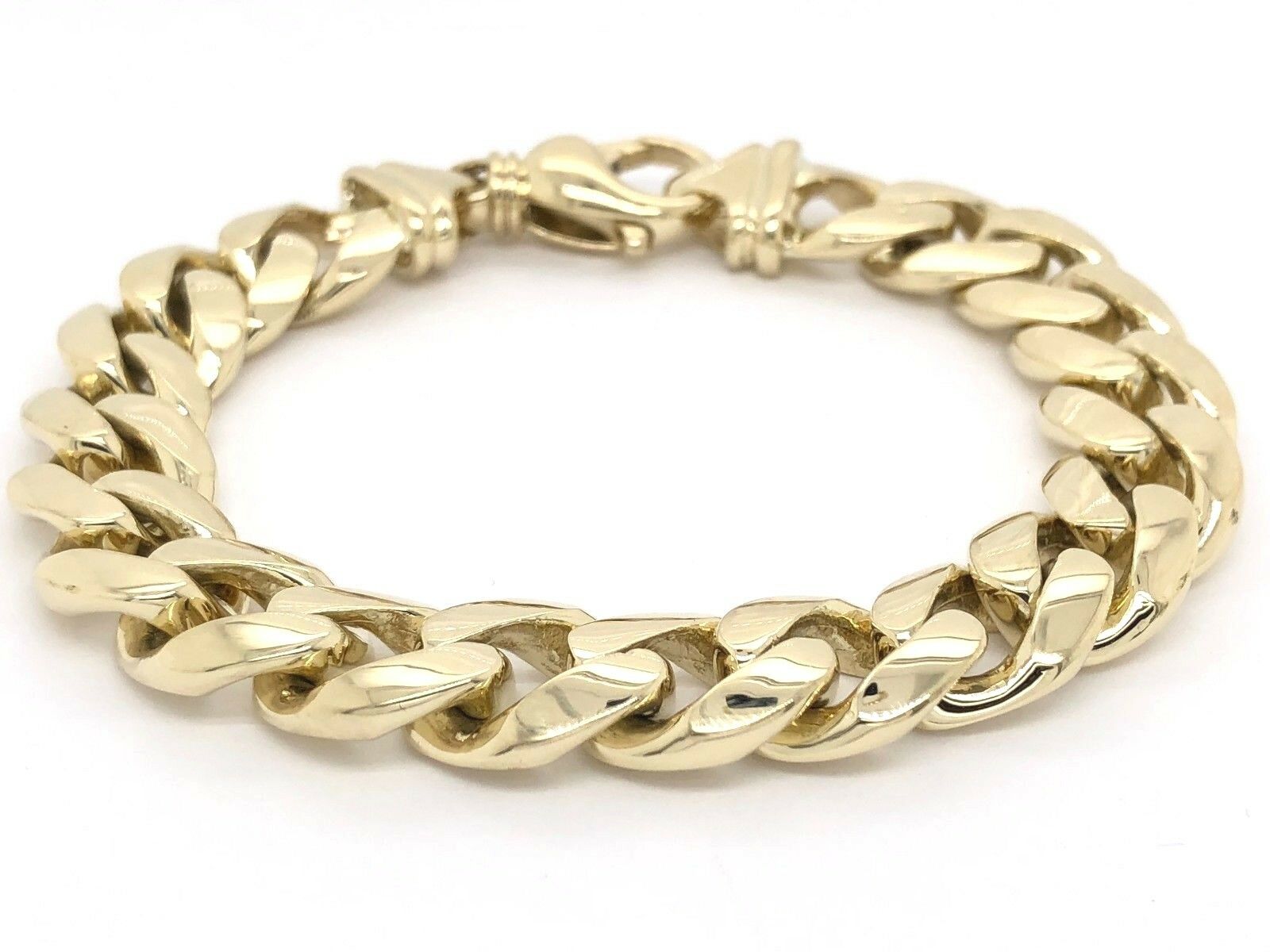 Men's 14k Yellow Gold Solid Miami Cuban Link Chain Bracelet 8" 12.5mm 84 grams