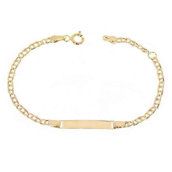 Italian 14k Yellow Gold Kids/Baby Engravable ID Bracelet 5.5