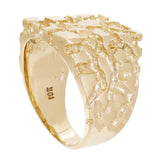 Men's 10k Yellow Gold Nugget Ring Size 9 -16.4mm 10 grams - Ring Size 9