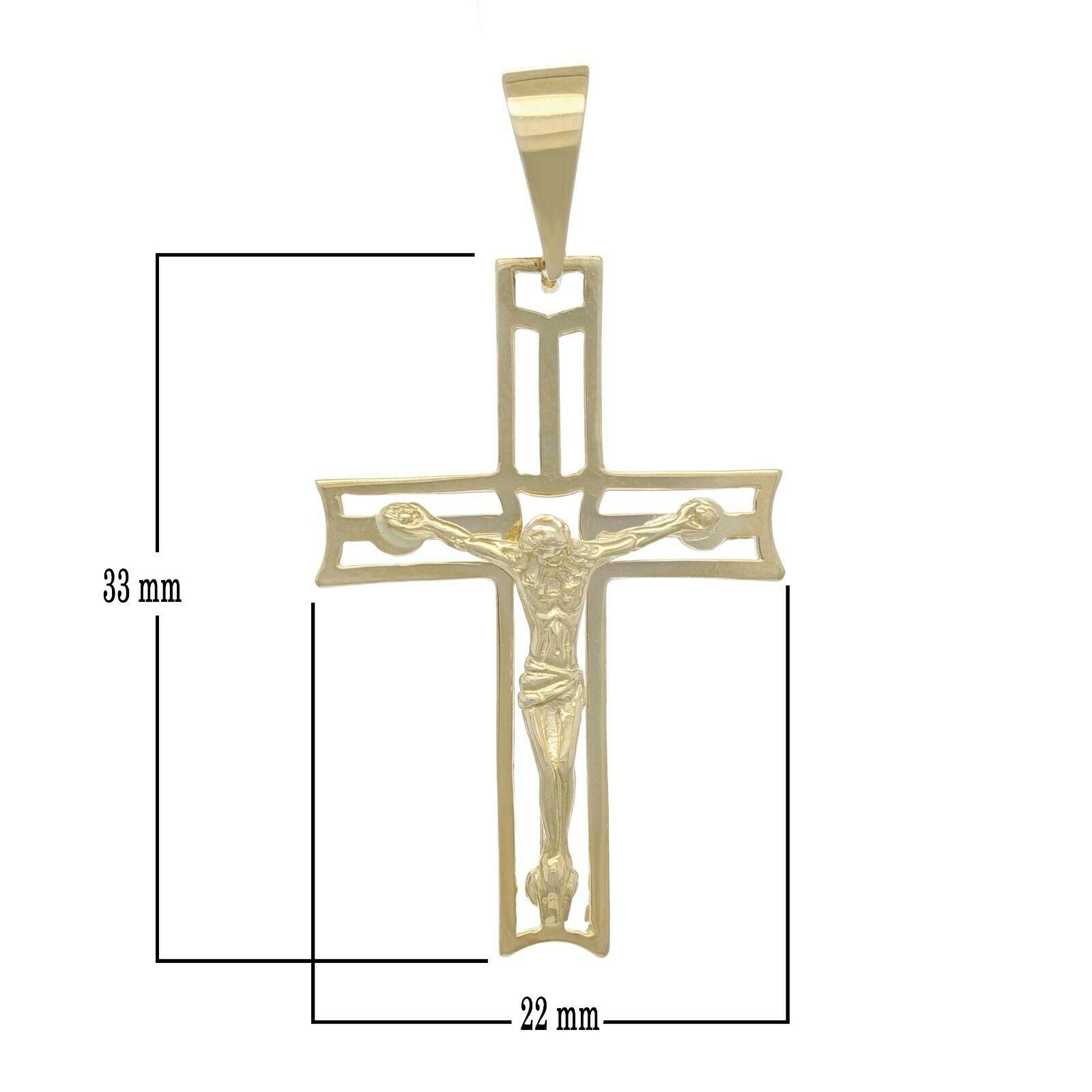 14k Yellow Gold Jesus Crucifix Religious Cross Charm Pendant 2.4 grams