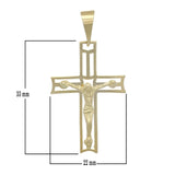 14k Yellow Gold Jesus Crucifix Religious Cross Charm Pendant 2.4 grams