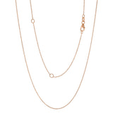 Italian 14k Rose Gold Rolo Chain Necklace Adjustable 16-20" 0.9mm 1.5 grams - 0.9 mm