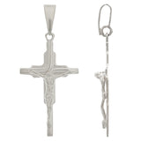 10k White Gold Cross Jesus Christ Crucifix Religious Charm Pendant 2.8grams