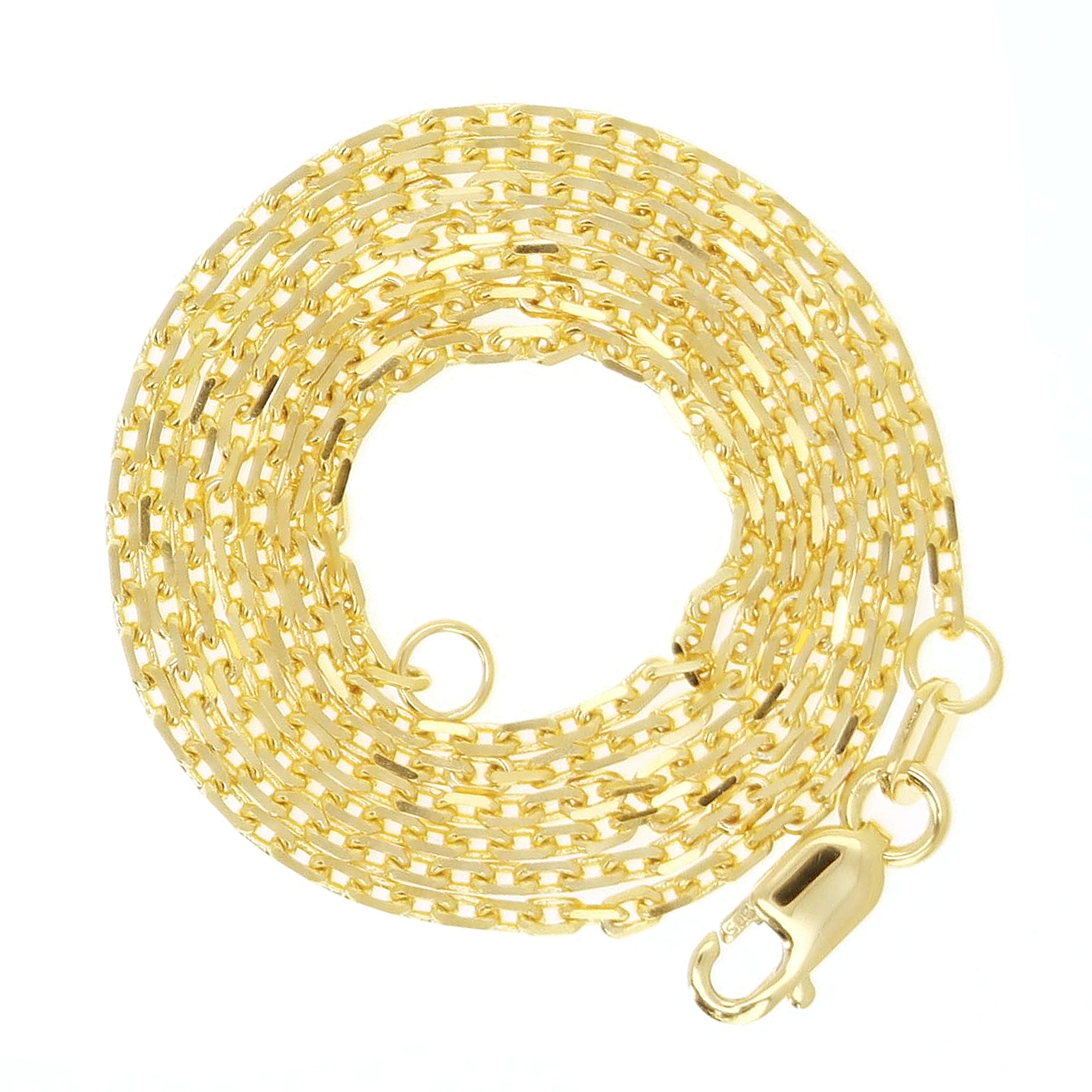 Italian 14k Yellow Gold Solid Anchor Cable Link Chain Necklace 16" 1.5mm 3.2 grams - 16" 3.2 grams