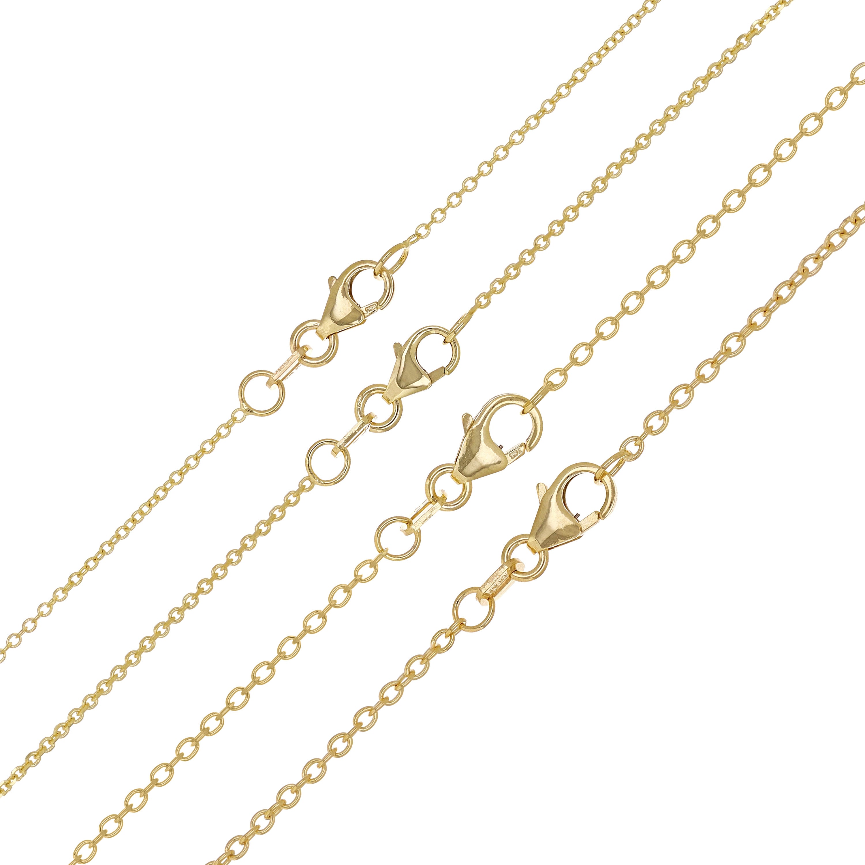 Italian 14k Yellow Gold Rolo Chain Necklace 1mm - 1.7mm 16" - 24 "