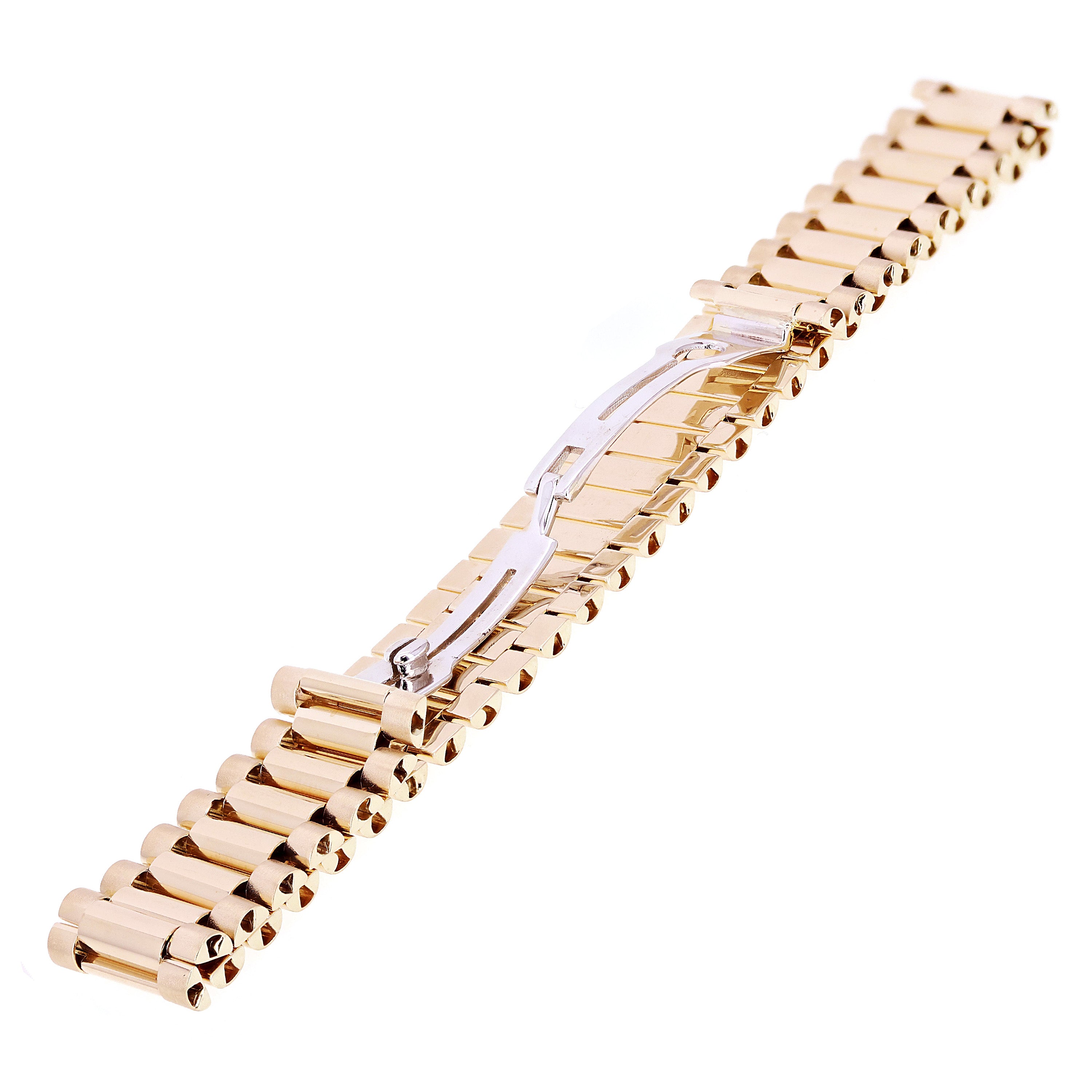 Italian 14k Yellow Gold Watch Link Bracelet 8" 15.2mm 37.4 grams - 37.4 grams