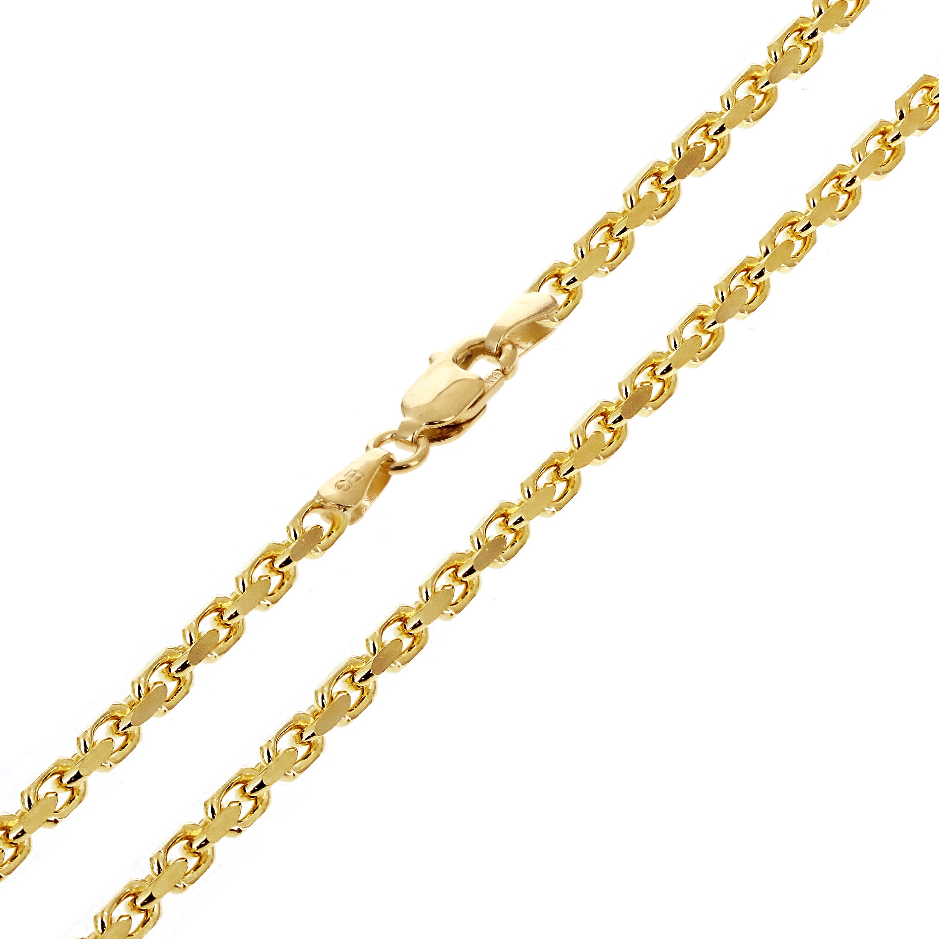 Italian 14k Yellow Gold Solid Anchor Cable Link Chain Necklace 18" 2.6mm 13.7g - 18" 13.7 grams