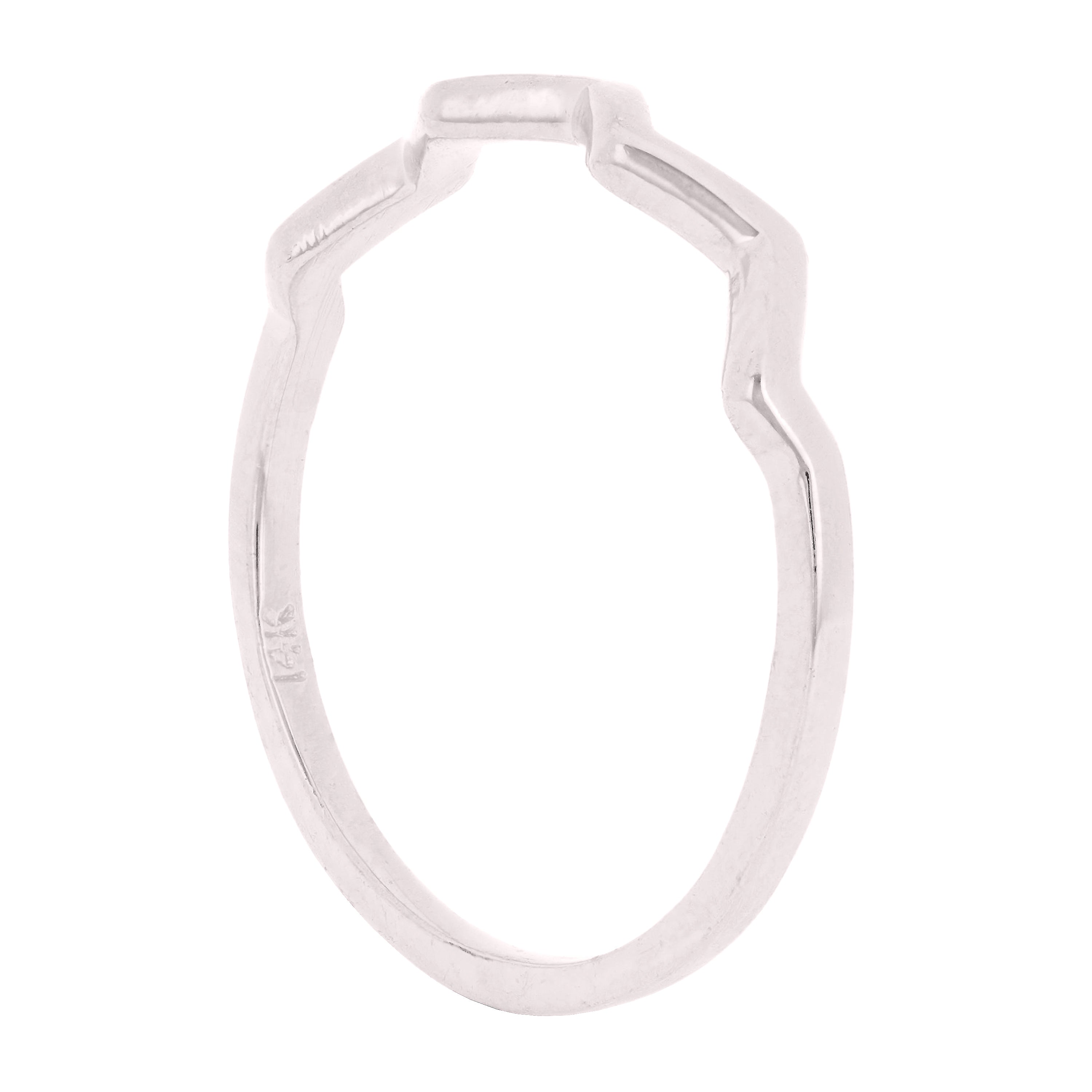 14k White Gold Stackable Wave  Ring 1.3 grams Size 6.75 - White