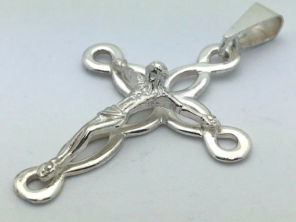 925 Sterling Silver Christian Jesus Christ Catholic Crucifix Cross Pendant