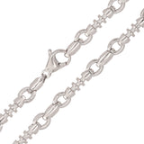 14k White Gold Solid Handmade Fashion Link Necklace 20" 6.5mm 56.4 grams - White,20" 56.4 grams