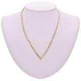 14k Yellow Gold Vintage V Shape Diamond Cut Leaf Necklace 17" 3.8mm 11.5 grams