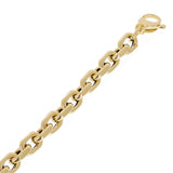 Italian 14k Yellow Gold Hollow Rectangle Link Chain Bracelet 8.5" 6 grams