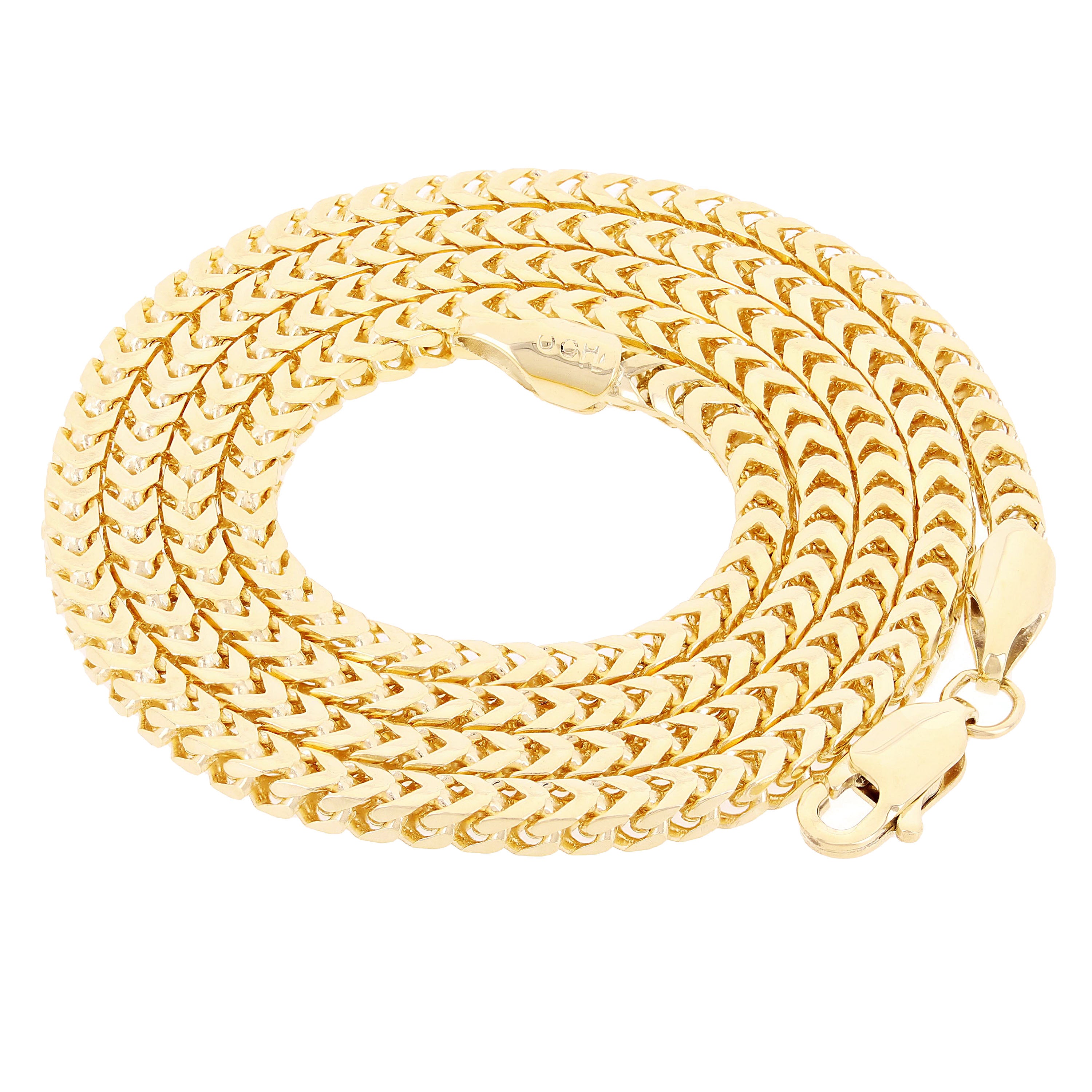 Men's Italian 14k Yellow Gold Solid Franco Chain Necklace 18" 2.6mm - 18"