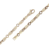 14k White Gold Solid Handmade Fancy Link Bracelet 7" 5mm 12.4 grams - White,7" 12.4 grams