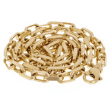 14k Yellow Gold Solid Handmade Rectangle Link Chain Necklace 20" 5.5mm 50.6grams - 20" 50.6 grams
