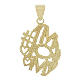 14k Yellow Gold #1 Mom Charm Pendant Mother's Day Gift for Mom 2.5 grams - Yellow